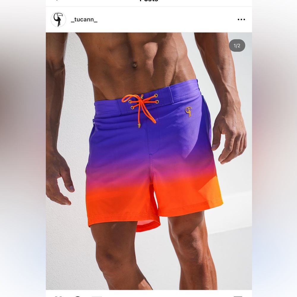 Tucann men’s 5 inch swim trunks Medium